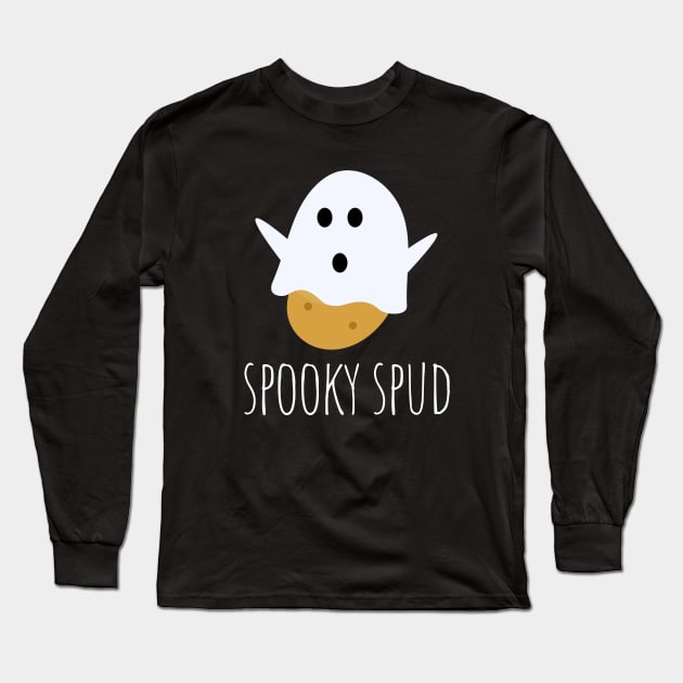 Spooky Spud Funny Halloween Potato Long Sleeve T-Shirt by DesignArchitect